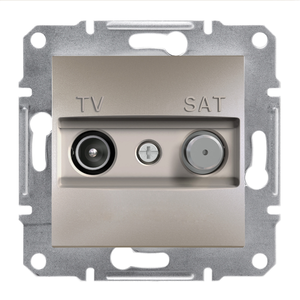 Розетка TV-SAT оконечная (1 dB) бронза ASFORA Schneider Electric